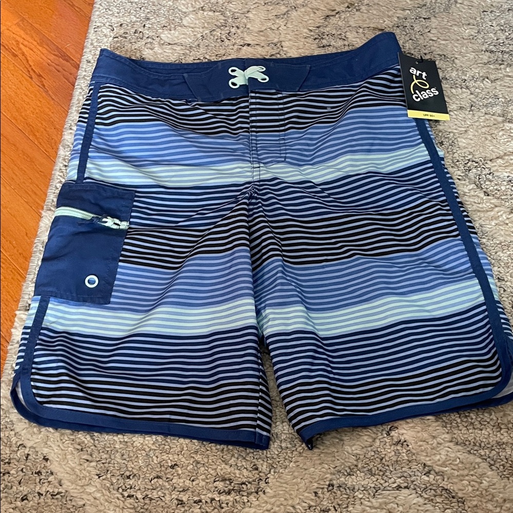 Art Class Navy and White Striped Shorts
